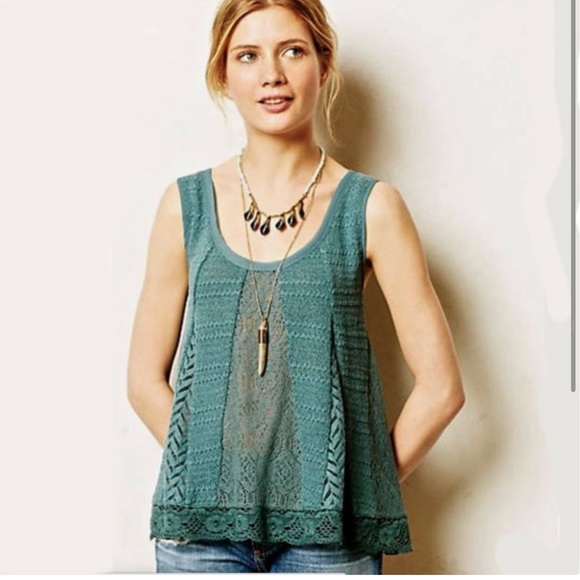 Anthropologie Meadow Rue Crocheted Beachy Tank Top - Picture 3 of 7